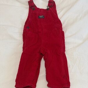 NWOT! OshKosh B'gosh Red Kids Overalls. Size 12 months